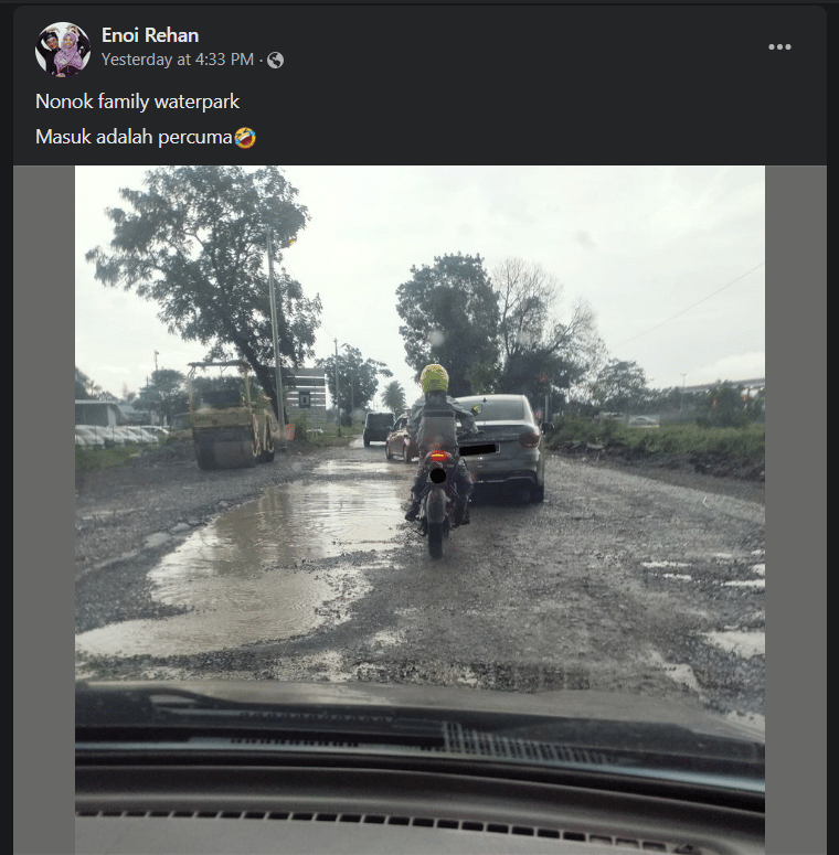 'Nampak Macam Kolam', Netizen Luah Geram Jalan Di Asajaya Makin Teruk