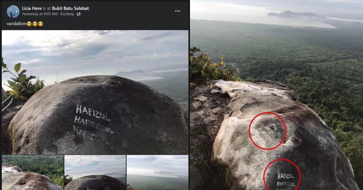 Rosakkan Alam Semula Jadi, Netizen Sedih Bukit Batu Selabat Dicemari Vandalisme