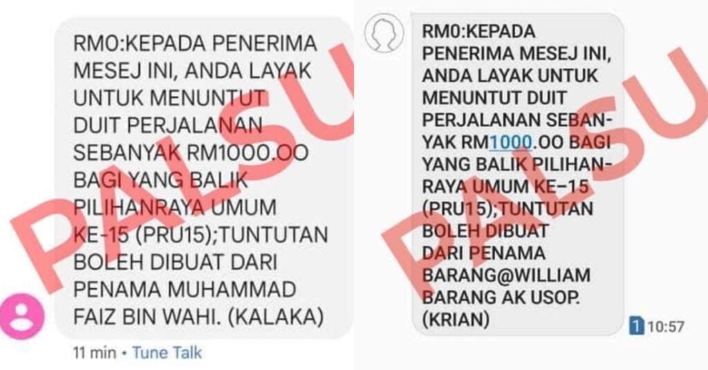 Tular SMS Palsu Tuntutan RM1000 Untuk Pengundi Saratok, Mungkin Taktik Kotor Parti Politik