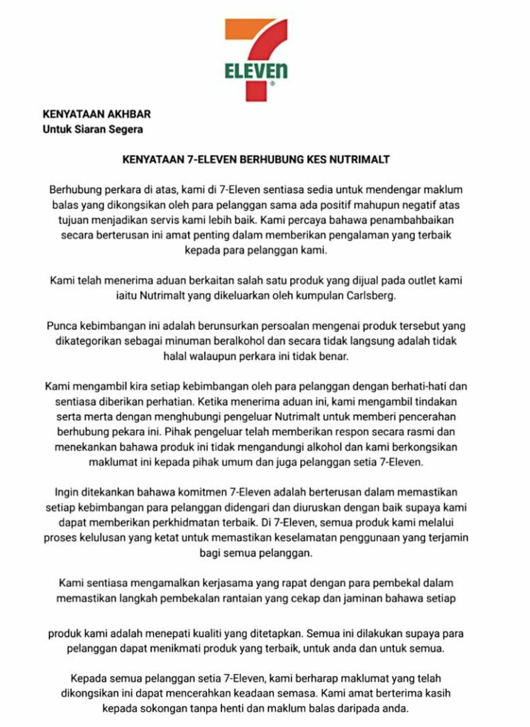 Tular Isu Minuman Malt Mengandungi Alkohol, Pihak 7-Eleven Tampil Beri Penjelasan