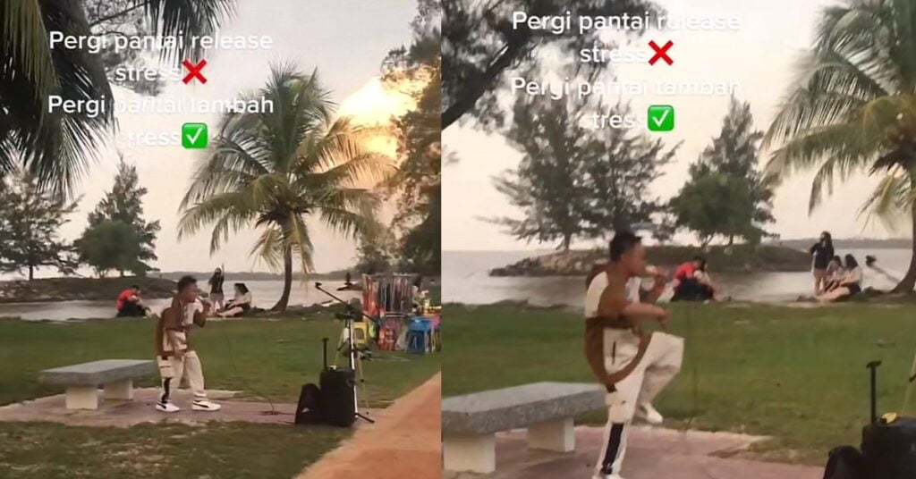 Tular Gelagat Lelaki Nyanyi Di Pantai Bintulu Buat Netizen Berdekah