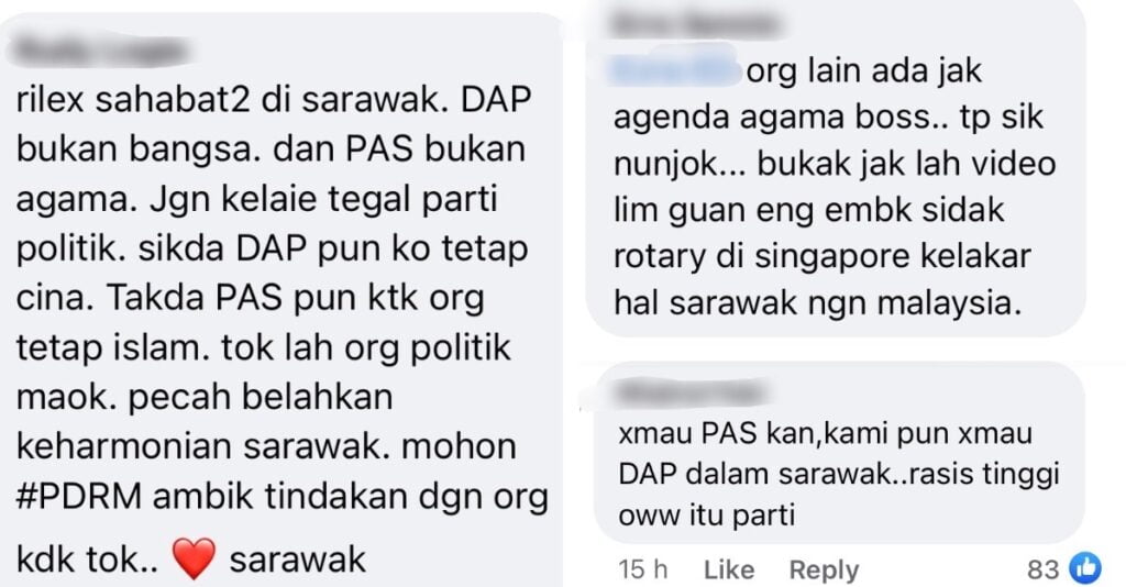 Tular Tindakan Sekumpulan Individu Di Kuching Berarak Demi Tolak PAS Masuk Sarawak