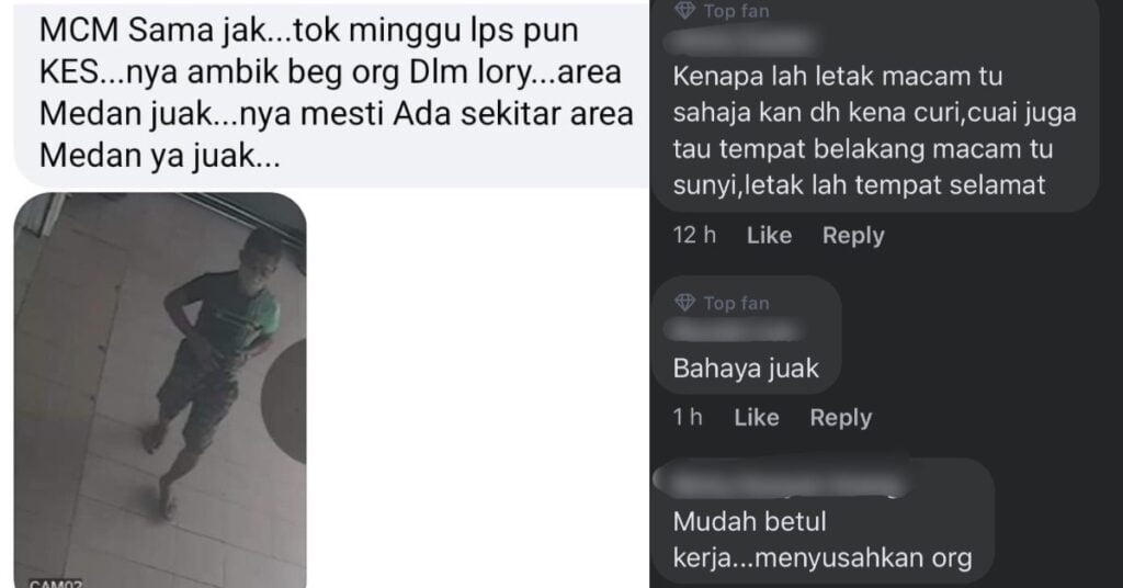 Ada Lagi, Kali Ini Tular Rakaman CCTV Lelaki Curi Beg Di Bintulu