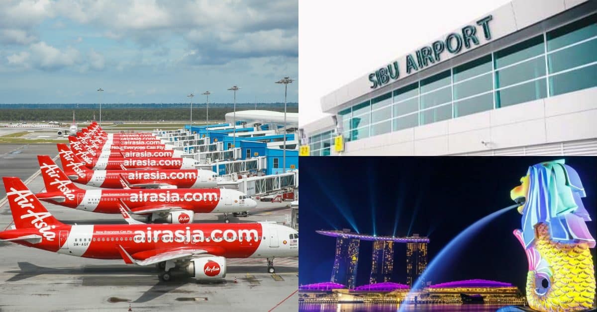 Tambang Serendah RM 99, Air Asia Lancar Penerbangan Terus Sibu-Singapura Mulai Esok