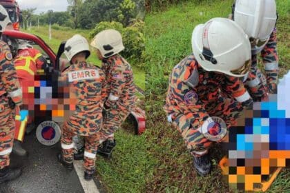 Warga Emas Maut Kereta Dipandu Langgar Pokok Di Miri