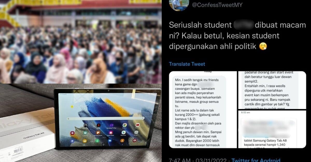 Dijanji Manis Tablet Percuma, Pelajar Universiti Di Samarahan Rasa Terkilan Diperguna Di Musim Berkempen
