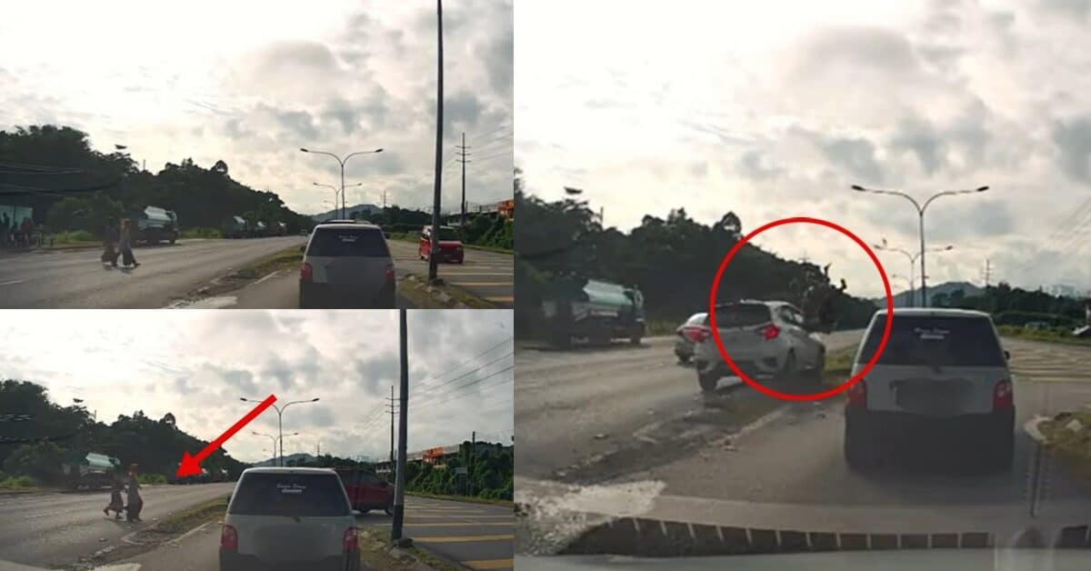 Dua Wanita Melayang Dirempuh Myvi Di Jalan Serian Ini Sempat Dirakam Dashcam Netizen
