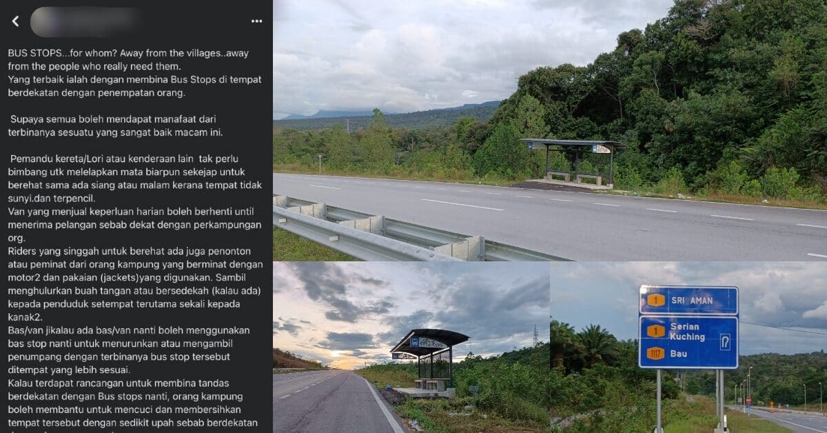 Pertikai Fungsi Perhentian Bas Di Jalan Sri Aman-Kuching, Individu Ini Pula Dikecam Netizen