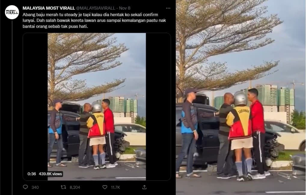 Tular Rakaman Gaduh Di Tepi Jalan, Tetapi Abang Baju Sarawak Ini Pula Jadi Perhatian Netizen