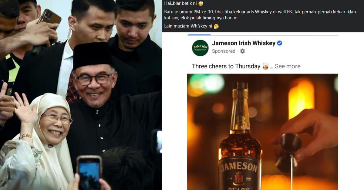 Dakwa Iklan Arak Muncul Di FB Selepas Pelantikan DSAI, Lelaki Ini Disekolahkan Netizen