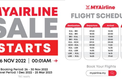 Dari RM48, Tiket MYAirline Sudah Dibuka Untuk Tempahan Sehingga 30 November Ini