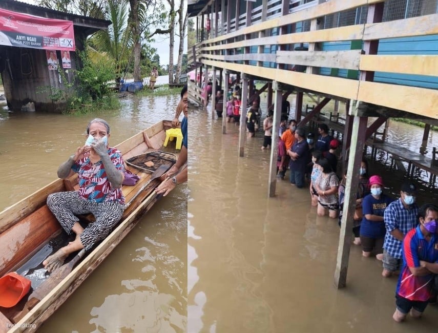 Terpaksa Redah Banjir Demi Tunaikan Tanggungjawab, Keadaan Di Miri Ini Menyayat Hati Netizen