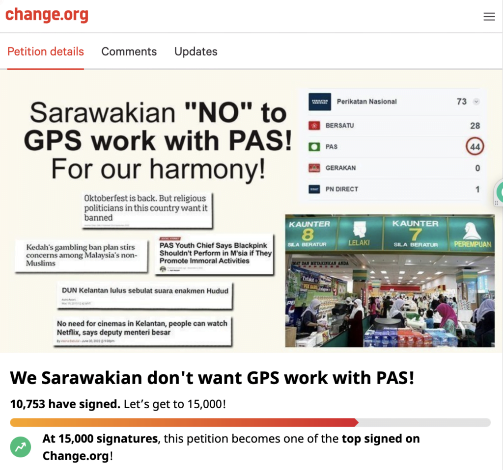 Gugat Keharmonian, Rakyat Sarawak Lancar Petisyen Bantah GPS Bergabung Bersama PAS