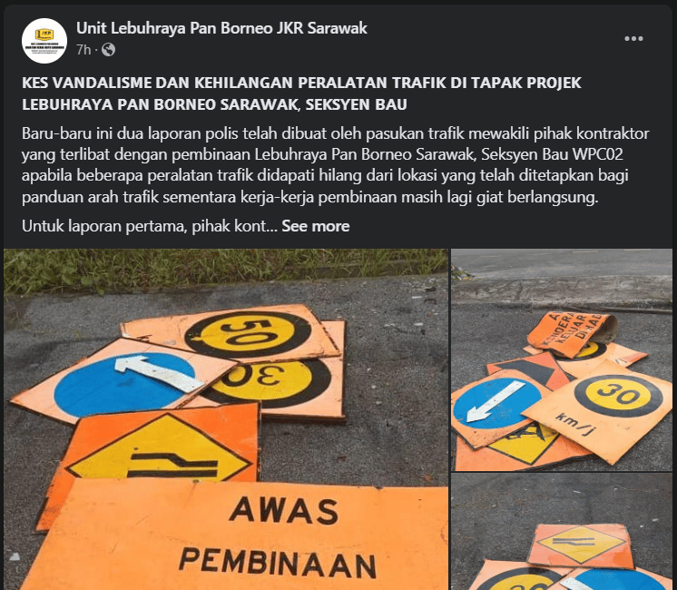Peralatan Trafik Habis Dicuri, Tular Perilaku Vandalisme Di Jalan Pan Borneo