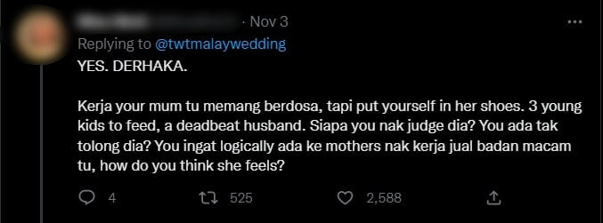 Merasa Jijik Setelah Dapat Tahu Ibunya Jual Diri Demi Tanggung Keluarga, Individu Ini Dikecam