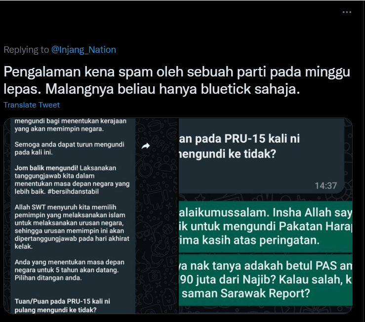 Kempen Via WhatsApp, Netizen Risau Data Peribadi Mereka Diceroboh Parti Politik