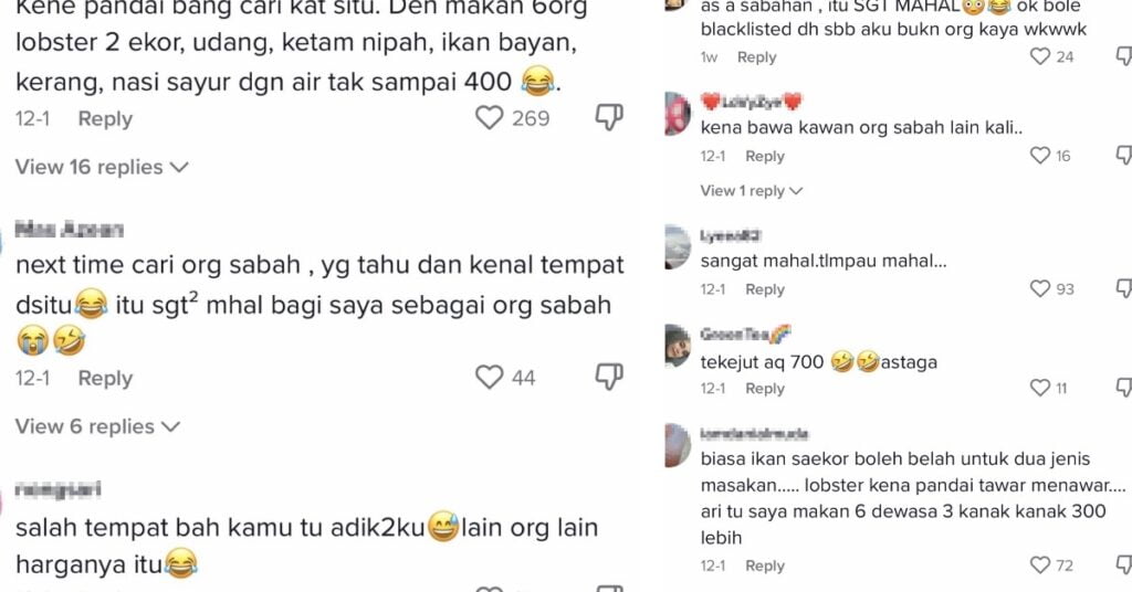 Orang Semenanjung Dicaj Harga Seafood Kayangan Di Sabah, Netizen Terkejut Lihat Perbezaan Harga