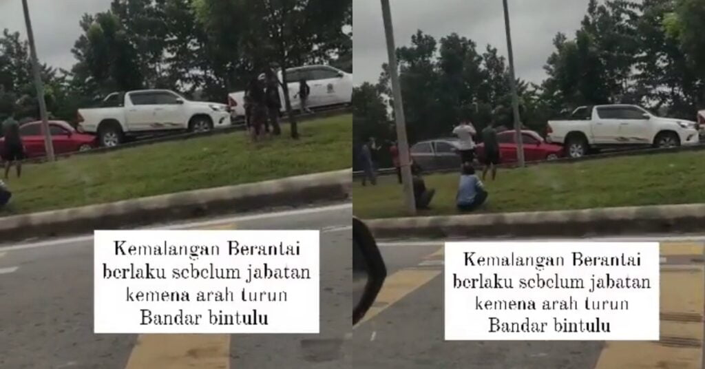 Kemalangan berantai 4 buah kenderaan di Bintulu