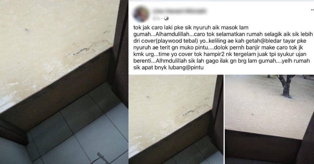 Elak Air Banjir Masuk Rumah, Wanita Kongsi Cara Kreatif Dengan Hadang Pintu Guna “Plywood”