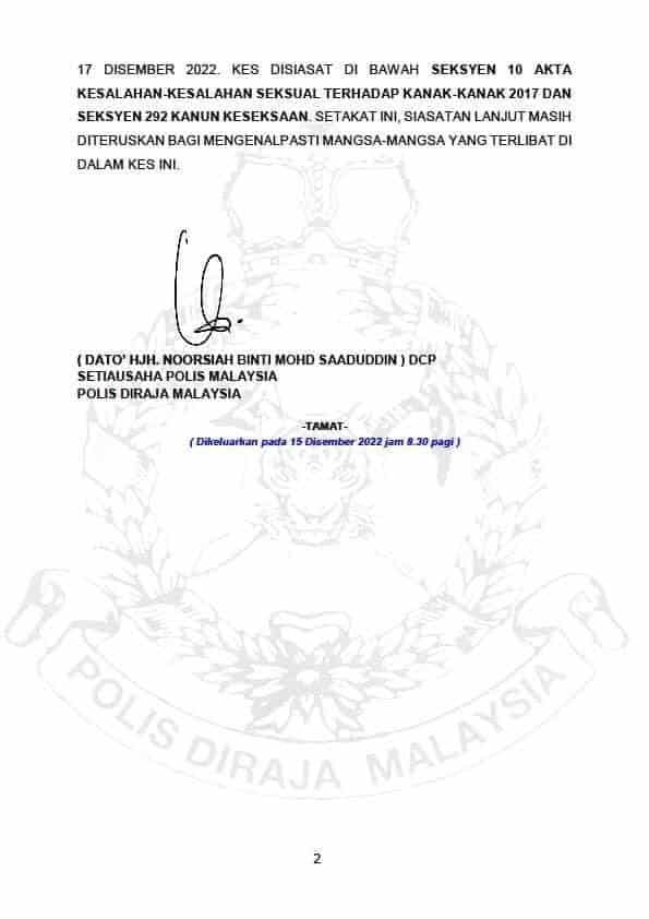 Lelaki Selangor Miliki Bahan Porno Kanak-Kanak Ditahan PDRM Dan FBI