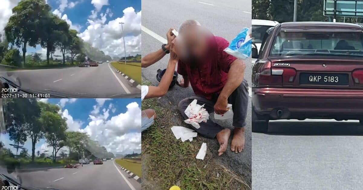 Kes Langgar Lari Warga Emas Di Kuching, Netizen Mohon Kerjasama Kesan Proton Wira Merah