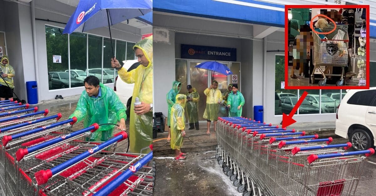 Tular Bawa Anjing Di Dalam Troli, Netizen Puji Tindakan Pantas Pekerja Emart Moyan