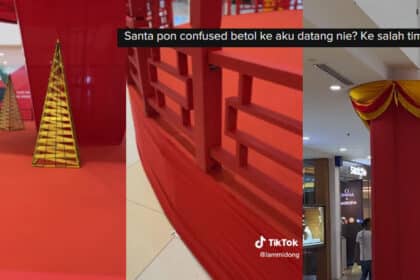 'Ni Santa Claus Datang Naik Lion Dance,' Hiasan Krismas x CNY Di Suria Mall Sabah Buat Netizen Terhibur