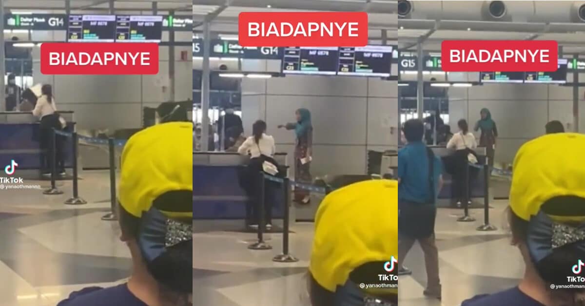 'Karen' Mengamuk Hempas Barang Di KLIA2, Tindakan Wanita Ini Mempertahankan Staff Cedera Dapat Pujian