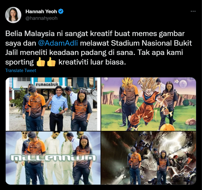 Imaginasi Tinggi Netizen, Ini Kompilasi Meme Lucu Lawatan Kerja YB Hannah Yeoh dan Adam Adli