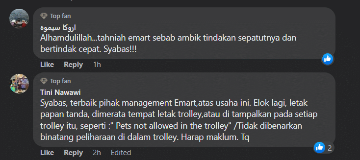 Tular Bawa Anjing Di Dalam Troli, Netizen Puji Tindakan Pantas Pekerja Emart Moyan