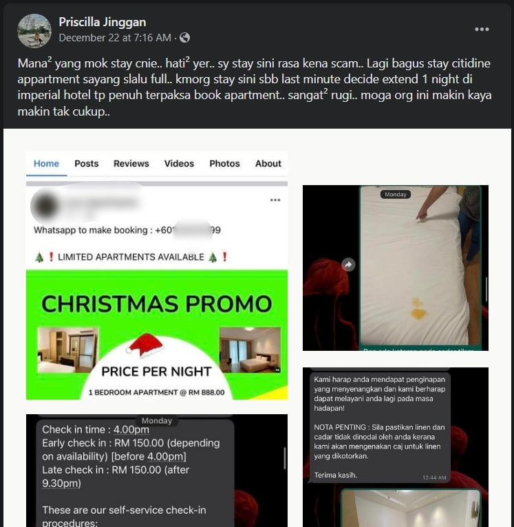 Luah Kesal Dituduh Kotorkan Cadar, Tempat Penginapan Di Kuching Ini Terima Kecaman Hebat Netizen