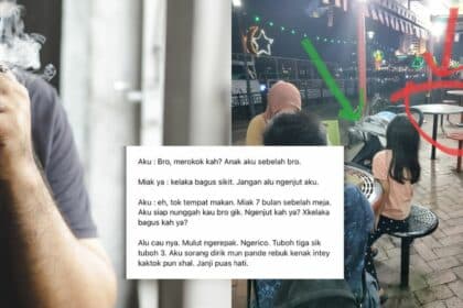 ‘Koyak’ Ditegur Merokok Di Tempat Awam, Tindakan Bapa Bayi 7 Bulan Dari Kuching Ini Dipuji Netizen