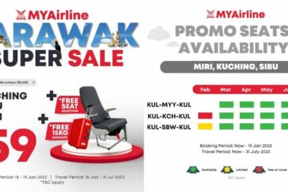 MYAirline Lancar Promo Sarawak Super Sale Dengan Tempat Duduk Dan 15KG Bagasi Percuma