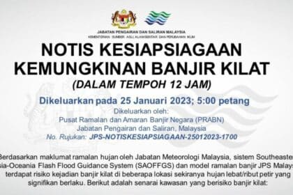 NADMA Keluar Notis Kemungkinan Banjir Kilat Di Sarawak, Ini Senarai Lokasi Terjejas