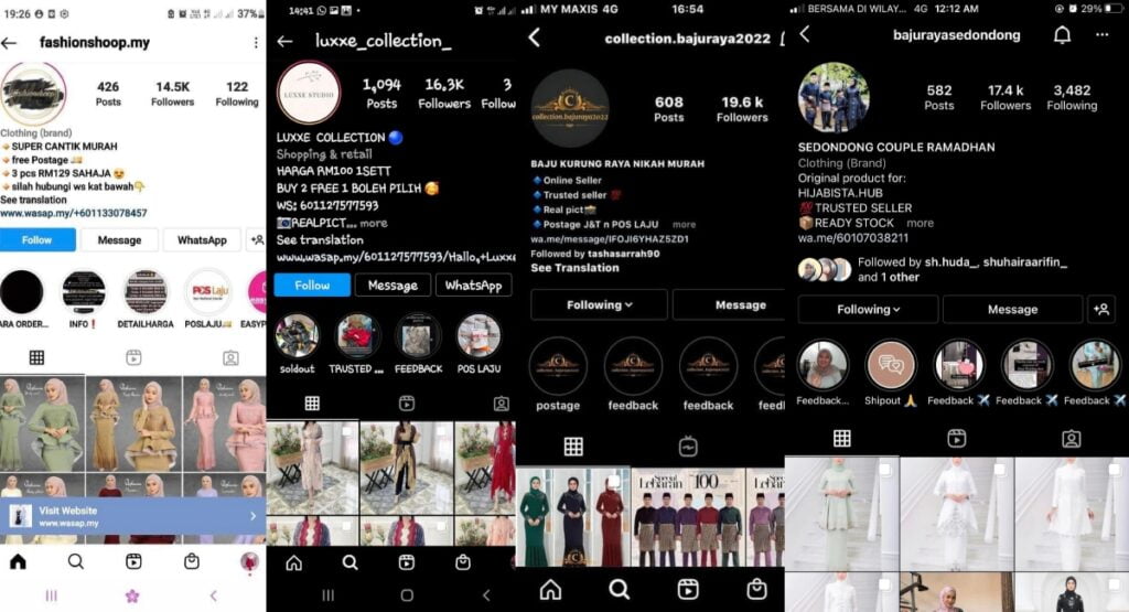 Awas Tawaran Baju Murah Di Media Sosial, Individu Ini Kongsi Senarai Scammer IG Shop