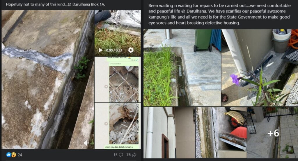 Pihak Pemaju Bagai Lepas Tangan, Penduduk Tuntut Keadilan Kualiti Rumah Di Darul Hana Sangat Parah