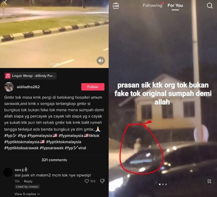 Kongsi Gambar Menakutkan, Lelaki Tak Sangka Terserempak Kelibat Pocong Di Belakang HUS