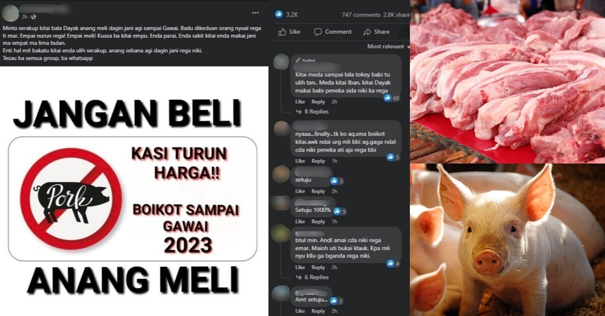 Harga Melonjak Naik, Netizen Boikot Daging Babi Sampai Gawai Minta Kerajaan Kawal Harga