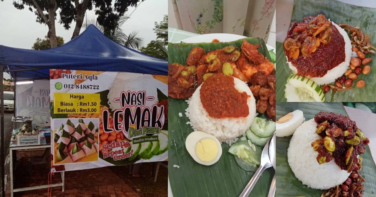 Murah Dan Sedap, Gerai Di Desa Ilmu Ini Jual Nasi Lemak Hanya RM1.50 Sahaja