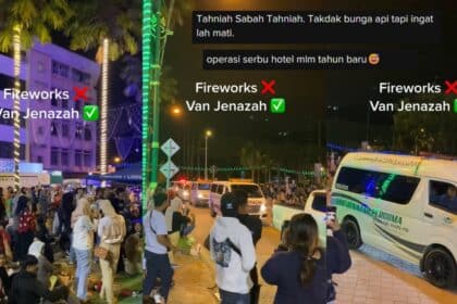 Orang Ramai Tunggu Pertunjukan Bunga Api Di Sabah, Tetapi Van Jenazah Pula Datang Konvoi