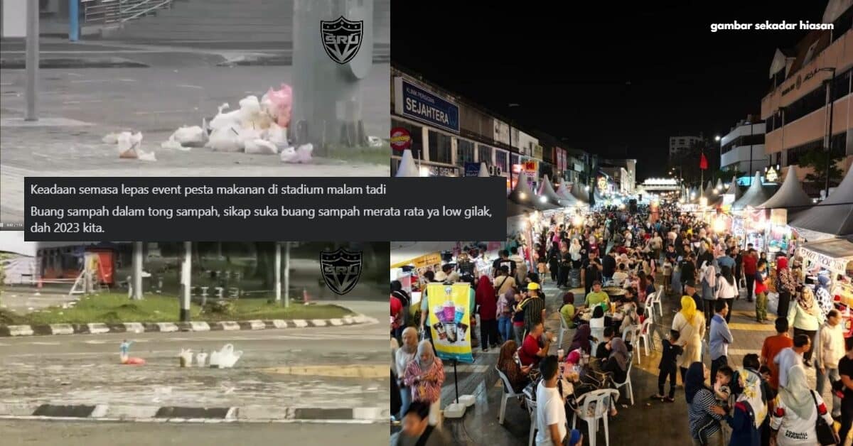 Sampah Merata, Keadaan Stadium Perpaduan Petra Jaya Selepas Pesta Makanan Cetus Geram Netizen