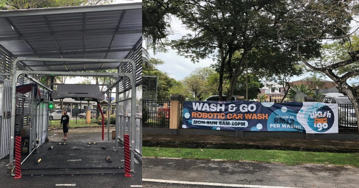 Serendah RM12, Kini Anda Boleh Drivethru Cuci Kereta Guna Robotic Carwash Di Stampark Kuching