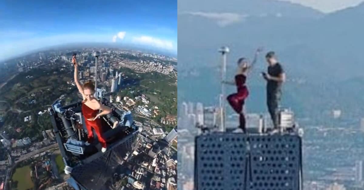 Pasangan Rusia Tular Daki Ke Puncak Menara 188, Didapati Tiada Rekod Keluar Dan Masuk Malaysia