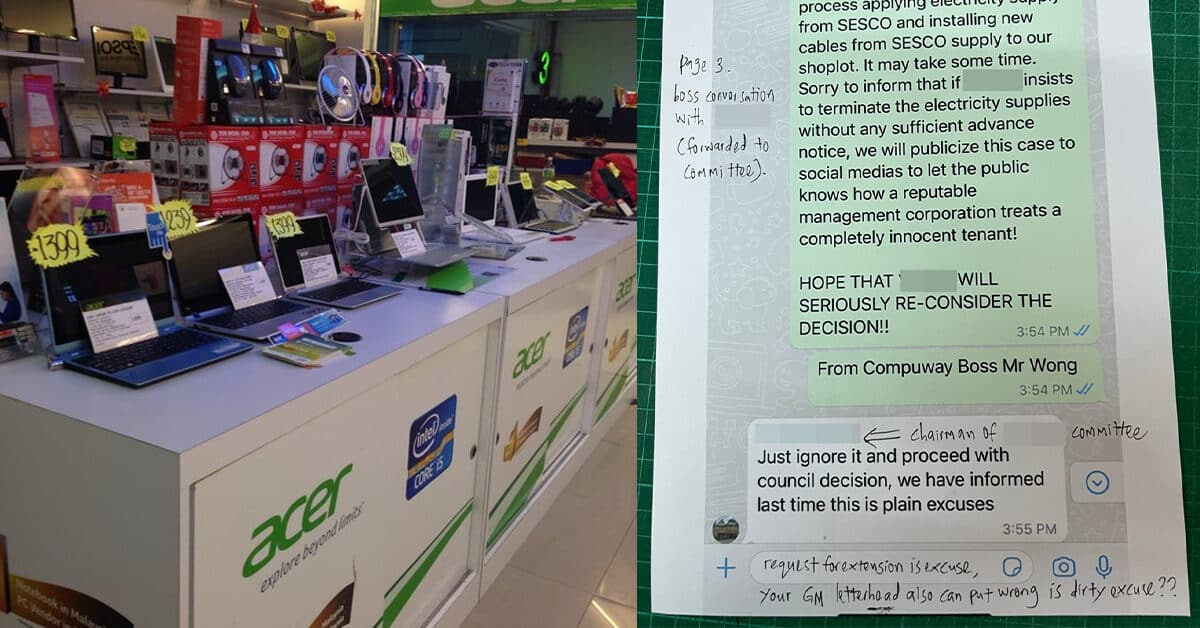 Bekalan Elektrik Diputus, CompuWay Kecewa Dilayan Tidak Professional Oleh Pihak Pengurusan