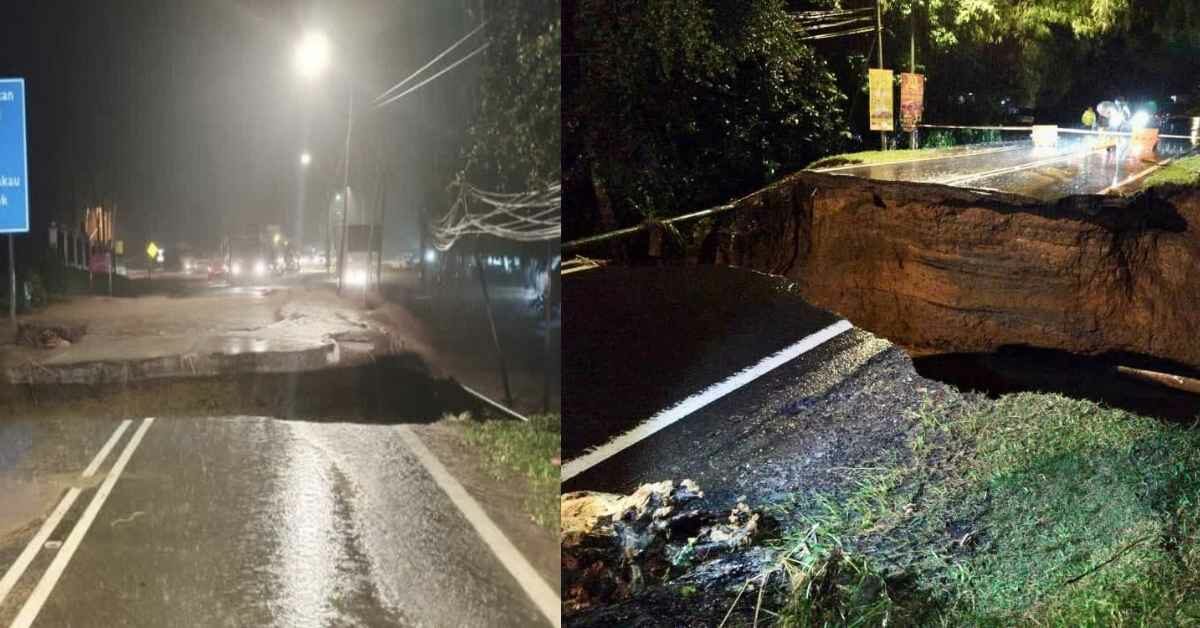 Pembentung Runtuh, Jalan Kota Kinabalu- Sandakan Terputus
