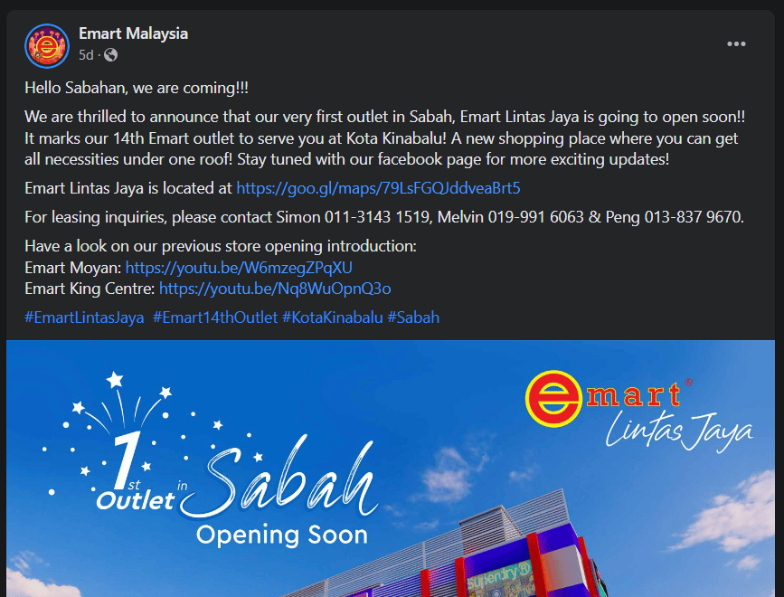 Luaskan Empayar Di Borneo, Emart Sarawak Bakal Buka Cawangan Pertama Di Sabah