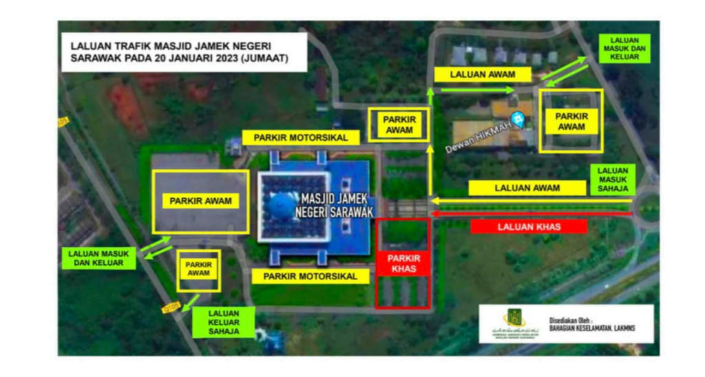 PM Anwar Ibrahim Tunaikan Solat Jumaat Di Kuching, Ini Laluan Trafik Masjid Jamek