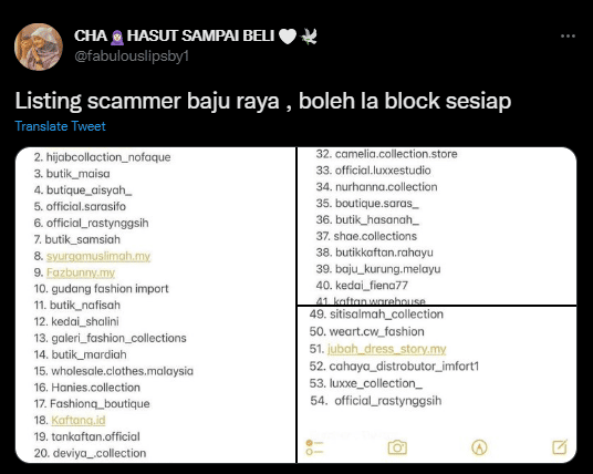 Awas Tawaran Baju Murah Di Media Sosial, Individu Ini Kongsi Senarai Scammer IG Shop