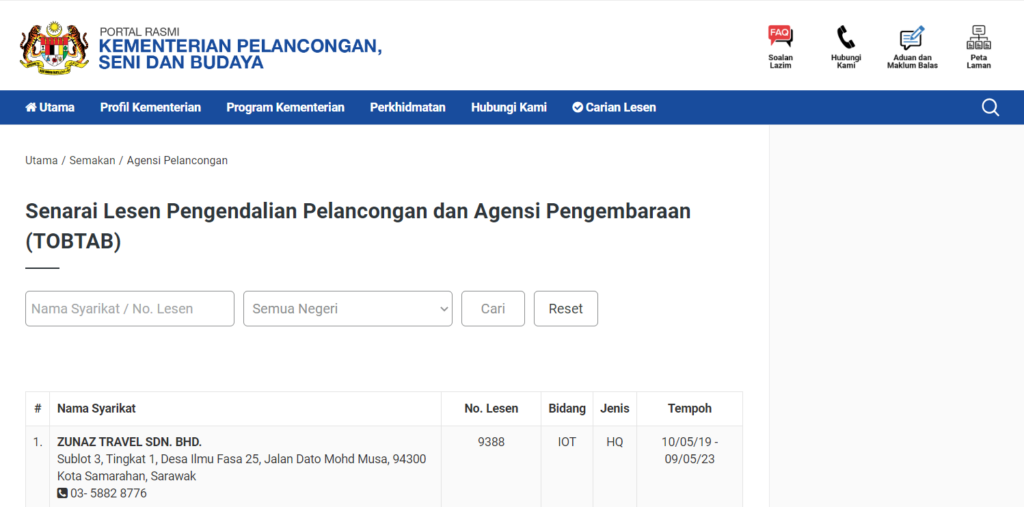 Hati-Hati Memilih Syarikat Pelancongan, MOTAC Dedah Senarai Agensi Yang Tidak Berlesen