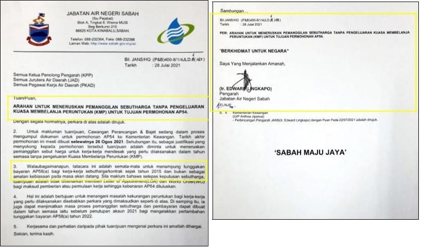 Dalang Disebalik Projek Jabatan Air Sabah Terbengkalai, Timbalan Pengarah  Dedah Menteri Terlibat